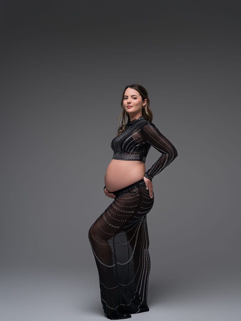 Jupe & crop top noir strass dressing studio balzac maternité